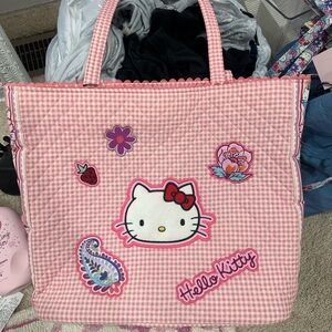 NWT hello kitty Vera bradley pink gingham tote bag